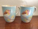 Set van 2 Pip bekers/ mokken. Vogels., Huis en Inrichting, Keuken | Servies, Ophalen of Verzenden, Zo goed als nieuw, Overige stijlen