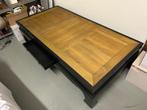 Salontafel hout met zwart 200x100x52cm., Ophalen, Gebruikt, 50 tot 75 cm, 200 cm of meer