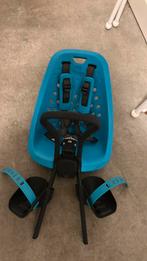 Blauw Yepp kinderzitje voor, Fietsen en Brommers, Fietsaccessoires | Fietsstoeltjes, Ophalen, Zo goed als nieuw, Voorzitje, Voetsteuntjes