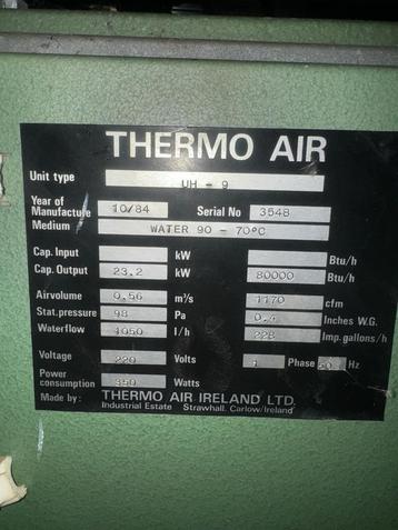 23,2kw Thermo Air loodsverwarming luchtverwarmer op CV