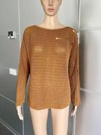 H868 Sarah Pacini maat L=42/44 gebreide trui top bruin, Bruin, Sarah Pacini, Maat 42/44 (L), Ophalen of Verzenden