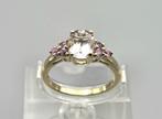 Gouden Vintage ring roze saffier en morganiet. 2025/451., ., Ophalen of Verzenden, ., Roze