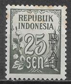 Indonesie nvph 6 Riau postfris bruine vlekken cw 250.00, Verzenden, Postfris, Zuidoost-Azië