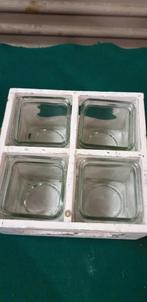 bloemen bakje met 4 glazen erin, Tuin en Terras, Ophalen of Verzenden, 'T Olde Gre-j, Info@toldegrej.nl, Endepoelstraat 20f Didam