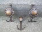 3 brons kapstokhaken haken wandhaken koper gebronsd kapstok, Minder dan 100 cm, Gebruikt, Ophalen of Verzenden, Metaal