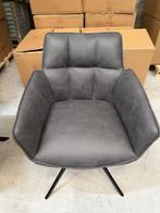 Leon Eetkamerstoel – Antraciet – Microfiber €70p/st., Huis en Inrichting, Stoelen, Ophalen, Nieuw, Micro-Fiber stoelen, Grijs