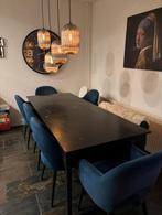 Zwart echt marmeren eettafel - 220x90 cm, Ophalen, 200 cm of meer, 50 tot 100 cm, Zo goed als nieuw