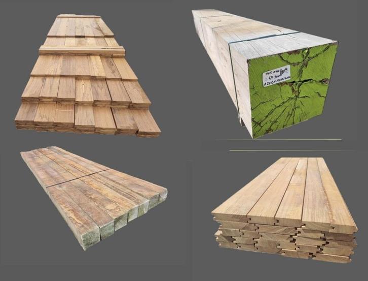 Diverse Partijen hardhouten palen / Balken / planken, Tuin en Terras, Palen, Balken en Planken, Nieuw, Balken, Hardhout, Ophalen