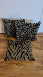 3 bontkussens cheetah zebra print 50x50cm, Ophalen of Verzenden, Zo goed als nieuw