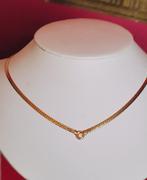 18 kt gouden ketting met diamant 0,26kt, Ophalen of Verzenden, Zo goed als nieuw, Goud, Goud