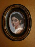 Vintage Olieverf Schilderij Portret in Lijst, Ophalen of Verzenden