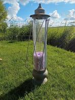 Zware Spoorlantaarn met Kaars Hoge Metalen Lantaarn voor €25, Tuin en Terras, Buitenverlichting, Ophalen, Gebruikt, Minder dan 50 watt