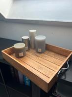 Rivièra Maison dienblad + 4 Kaarsen, Ophalen, Bruin, Zo goed als nieuw, Kaars