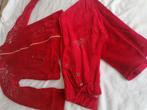 Rode Velours Trainingspak met Strass, Onbekend, Ophalen of Verzenden, Gedragen