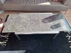 Marmer salontafel grijs / zwart met messing poten, Ophalen, Rechthoekig, 50 tot 100 cm