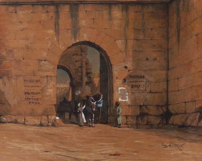 Gijsbert Brandt Hooijer (1848-1934) - Porta San Sebastiano, Antiek en Kunst, Kunst | Schilderijen | Klassiek, Ophalen of Verzenden