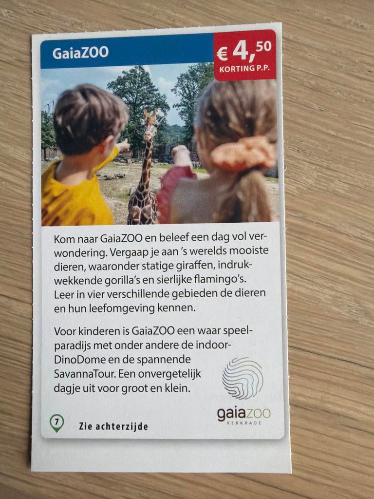 Kortingskaart voor 5 personen bij Gaia Zoo, Drie personen of meer, Kortingskaart