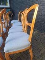 8 antieke stoelen, Huis en Inrichting, Stoelen, Ophalen, Gebruikt, Blauw, Riet of Rotan