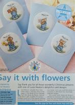 Zeg het met bloemen muisjes 4 borduurpatronen, Hobby en Vrije tijd, Ophalen, Nieuw, Handborduren, Patroon