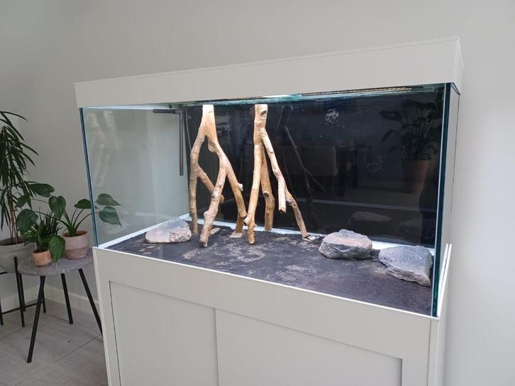 Aquarium met kast en schuifdeuren, Dieren en Toebehoren, Vissen | Aquaria en Toebehoren, Gebruikt, Leeg aquarium, Ophalen