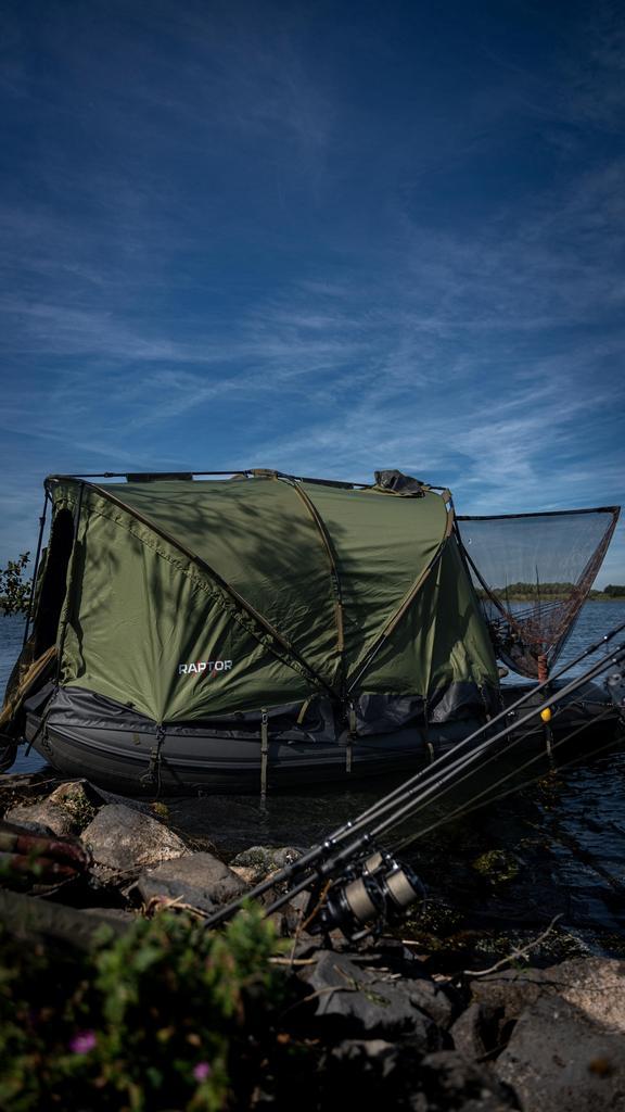 Raptor visboot compleet | Honda 8 PK 4-takt | Vaarklaar, Watersport en Boten, Hengelsport | Karpervissen, Zo goed als nieuw, Complete set