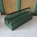 Kist koffer metaal ijzer gereedschap groen 45 x 20 x 11,5 cm, Ophalen of Verzenden, Gebruikt, Metaal