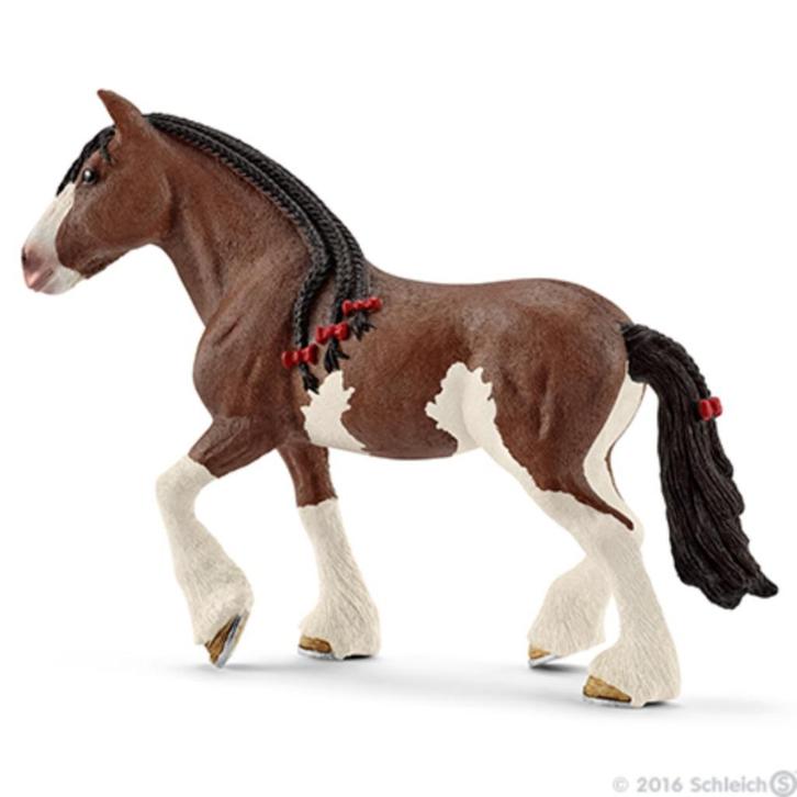 Schleich 13809 Clydesdale merrie, dierfiguur, Verzamelen, Dierenverzamelingen, Zo goed als nieuw, Beeldje of Figuurtje, Paard