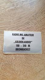 Sticker amateur piraat Radio MG De Gelderlander BRONKHORST, Ophalen of Verzenden, Zo goed als nieuw
