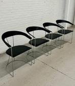 4 x vintage Arrben Italy stoelen, Huis en Inrichting, Stoelen, Gebruikt, Metaal, Zwart, Ophalen