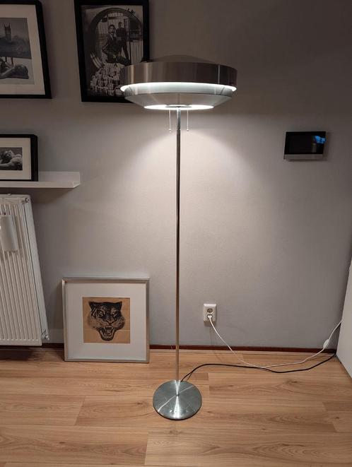 🟢 Gispen/Evolux Vloerlamp – RVS & Chroom – (1970s), Huis en Inrichting, Lampen | Vloerlampen, Gebruikt, 150 tot 200 cm, Metaal