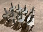 Verzinkte metalen voetstukken met buis, 8 stuks, Ophalen of Verzenden, Zo goed als nieuw