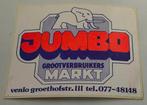 Sticker Jumbo grootverbruikers markt Venlo, Verzamelen, Ophalen of Verzenden, Nieuw, Bedrijf of Vereniging