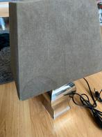 Stijlvolle Tafellamp met Grijze Kap, Ophalen of Verzenden, Gebruikt, Stof, Minder dan 100 cm