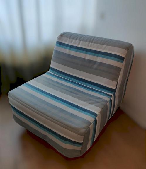 LYCKSELE slaapfauteuil eenpersoons bedbank Ikea grijs blauw, Huis en Inrichting, Slaapkamer | Slaapbanken, Zo goed als nieuw, Ophalen