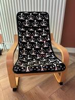 IKEA Poang Kinderstoel - Kattenprint zgan, Huis en Inrichting, Stoelen, Ophalen, Zwart, Zo goed als nieuw, Eén