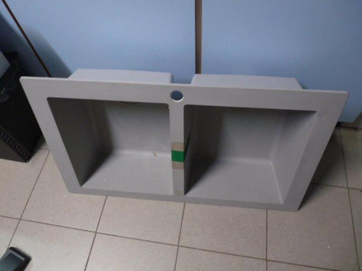 kunststof dubbele spoelbak grijs opbouw  Franke Sirius, Huis en Inrichting, Keuken | Keukenelementen, Nieuw, Minder dan 100 cm