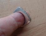 zilveren design ring aparte vorm met steentjes [1019], Verzenden, Zo goed als nieuw, 17 tot 18, Dame