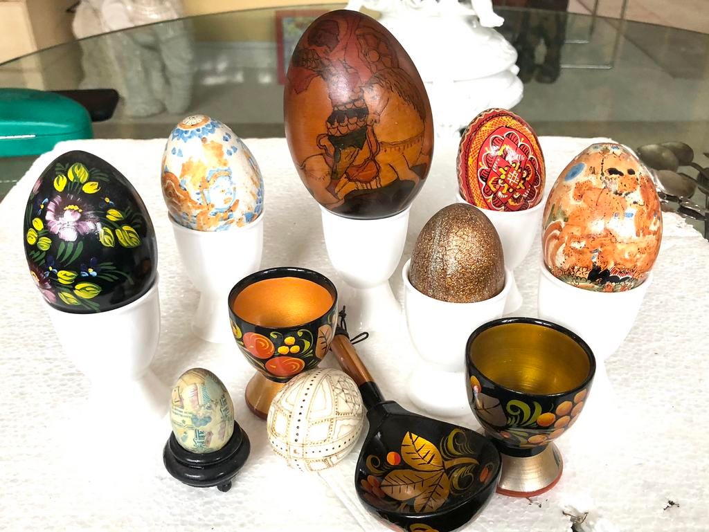 Lotje hout beschilderde russiche eieren, Diversen, Pasen, Zo goed als nieuw, Ophalen of Verzenden