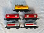 5x Fleischmann Shell/Esso ketelwagens, Hobby en Vrije tijd, Modeltreinen | H0, Gebruikt, Gelijkstroom, Fleischmann, Wagon