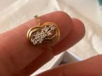 Bijzonder vintage gouden ring edelstenen 7 Briljanten 14 kar, Verzenden, Zo goed als nieuw, 17 tot 18, Met edelsteen