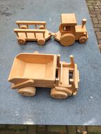 Houten Speelgoed: Vrachtwagen, Kiepwagen & Tractor, Ophalen, Gebruikt, Duw- of Trekspeelgoed