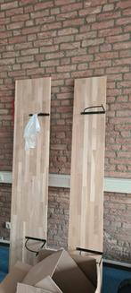 3 houten Wandplanken - planken met beugels, Huis en Inrichting, Woonaccessoires | Wandplanken en Boekenplanken, Zo goed als nieuw
