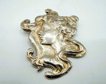 Zilveren hanger / broche, art nouveau beschikbaar voor biedingen