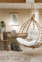 Hangstoel bamboo/rotan, Huis en Inrichting, Stoelen, Riet of Rotan, Bruin, Zo goed als nieuw, Eén