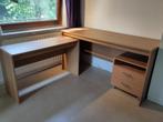 Houten bureau, zijtafel en ladekastje, Ophalen, Gebruikt, Bureau