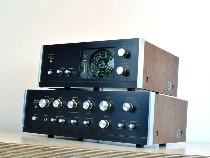 Sansui AU-666 en TU-666 set jaren 70, Audio, Tv en Foto, Versterkers en Receivers, Refurbished, Stereo, Minder dan 60 watt, Overige merken