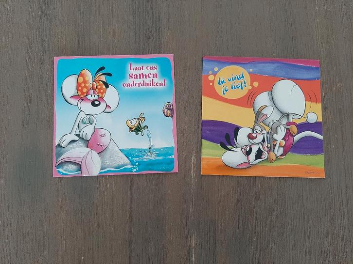 Ansichtkaarten, Diddl, 2 stuks, ongelopen., Verzamelen, Diddl, Zo goed als nieuw, Papier, Kaart of Schrift, Diddl, Verzenden