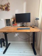 Elektrisch Zit/Sta Bureau Mangohout 160x80cm, Ophalen of Verzenden, Elektrisch, Zo goed als nieuw