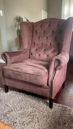 Suède oorfauteuil, 100 tot 125 cm, Ophalen of Verzenden, Zo goed als nieuw, 75 tot 100 cm