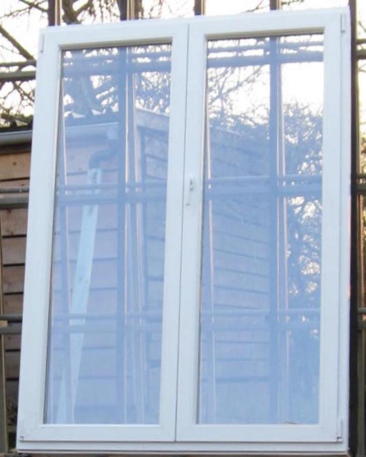 pvc terrasraam , raam , kozijn , 134 x 186 wit, Doe-het-zelf en Verbouw, Glas en Ramen, Nieuw, Gevelraam of Ruit, 160 cm of meer